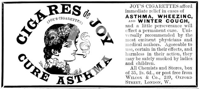 Advertisement for Joy's Cigarettes, 1895. Creator: Unknown.