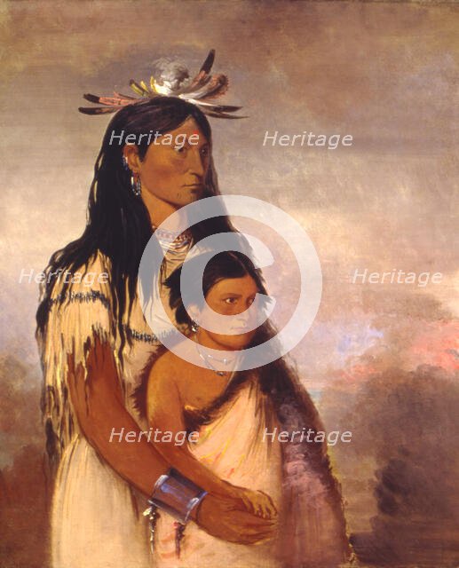 Túnk-aht-óh-ye, Thunderer, a Boy, and Wun-pán-to-mee, White Weasel, a Girl, 1834. Creator: George Catlin.