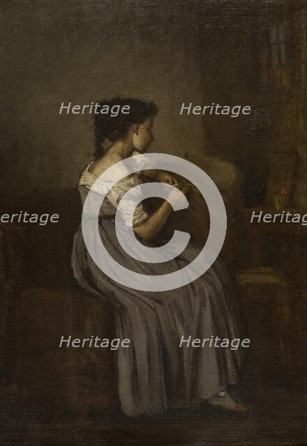 Study of a Seated Girl, 1860-1869. Creator: David Jacobsen.