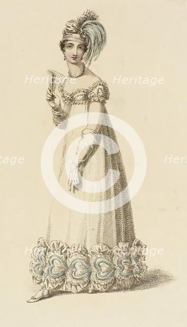 Fashion Plate (Evening Dress), 1818. Creator: Rudolph Ackermann.