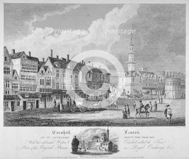 Cornhill, City of London, c1630 (1818). Artist: Bartholomew Howlett