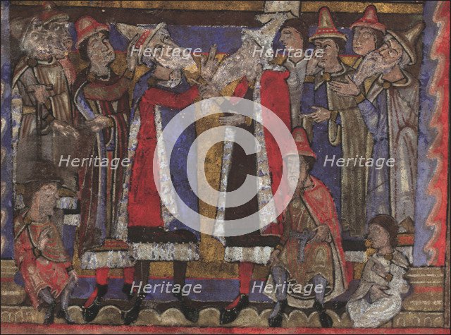 Matthew and the representatives of the twelve tribes of Israel (Gospels, formerly Dresden Ms. A 94), Artist: Anonymous  