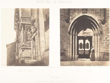 Profil du Portail; Entrée Du Cloitre, Arles, Eglise Metropolitaine de Saint-Trophime, 1852. Creator: Charles Nègre.