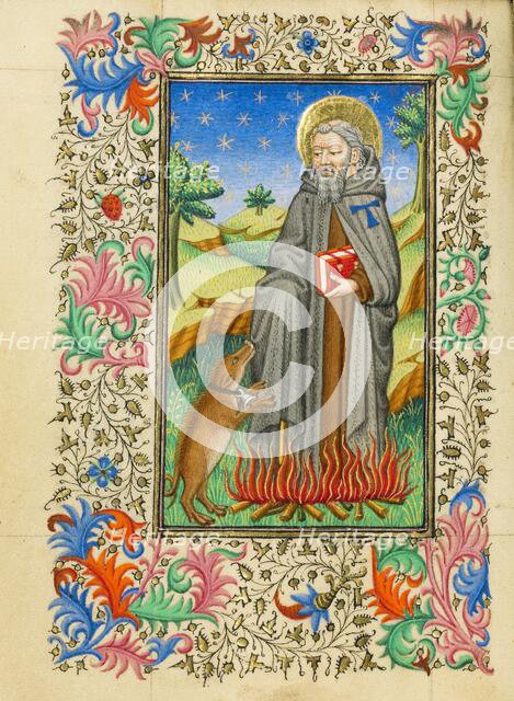 Saint Anthony Abbot; Book of Hours, about 1430-1440. Creator: Fastolf Master.