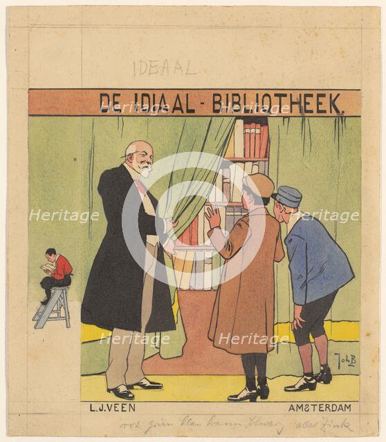 Book cover design for the series: "The Ideal Library" of publishing company..., 1914 or earlier.. Creator: Johan Coenraad Braakensiek.