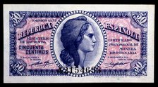 50-cents note edited by the Spanish Republic in 1937.