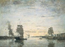 Entrance to the Harbor, Le Havre, 1883. Creator: Eugene Louis Boudin.