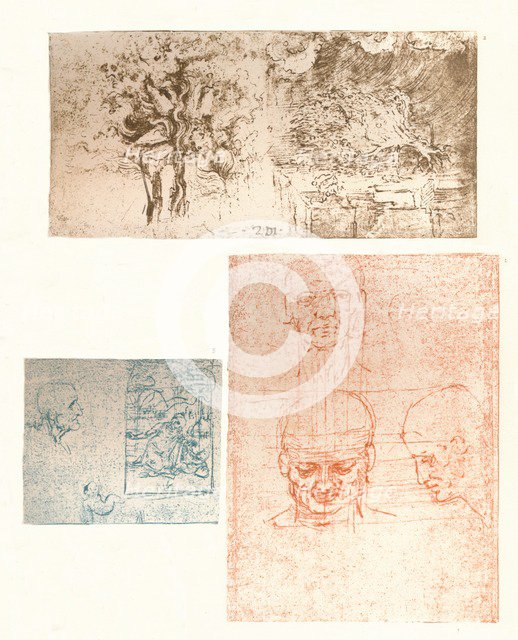 Three drawings, c1472-c1519 (1883). Artist: Leonardo da Vinci.