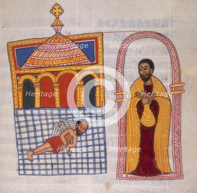 Sleeping man with bound hands and feet, c1710. Creator: Unknown.