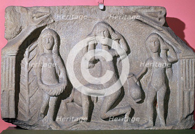 Relief of a Romano-British 'triple goddess', 3rd century. Artist: Unknown