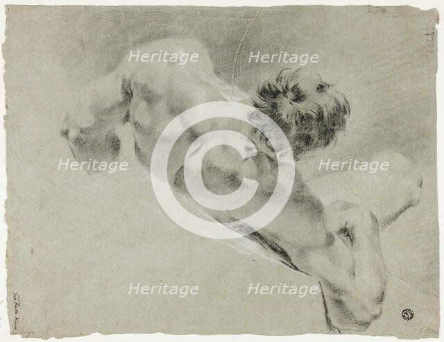 Male Nude Seen from the Back, 1733/94. Creator: Domenico Maggiotto.
