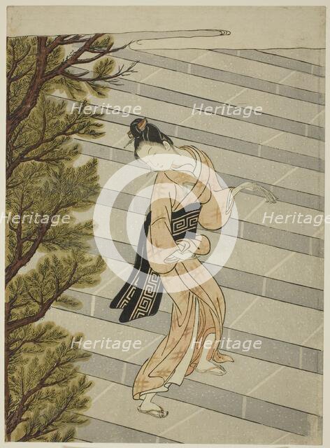 Climbing the steps one hundred times, c. 1765. Creator: Suzuki Harunobu.
