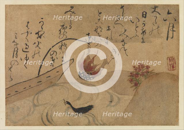 "Sixth Month" from Fujiwara no Teika’s "Birds and Flowers of the Twelve Months" , 1743. Creator: Ogata Kenzan.