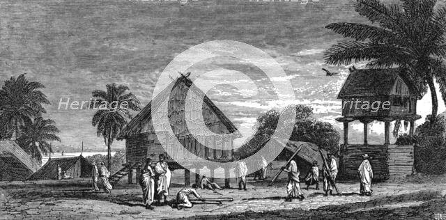 'Madecasse Village; Recent Explorations in Madagascar', 1875. Creator: Alfred Grandidier.