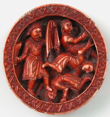 Game Piece with Samson Slaying the Philistines with the Jawbone of an Ass, German, 1140-50. Creator: Unknown.