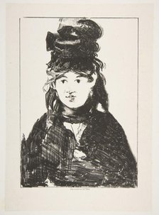 Berthe Morisot (In Black), 1872-74. Creator: Edouard Manet.