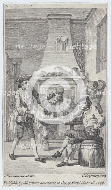 Frontispiece to Tobias Smollett's Roderick Random, 1748. Creator: Charles Grignion.