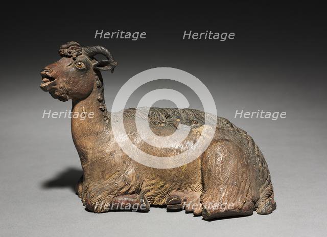 Figure from a Crèche: Sitting Ram, 1780-1830. Creator: Unknown.