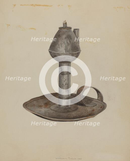 Colonial Lamp, 1938. Creator: William Frank.