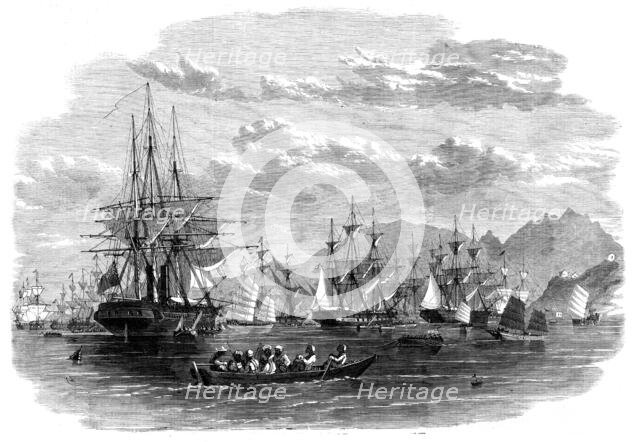 The Combined Fleet in China - transports in Cowloong Bay preparing to get under way for..., 1860. Creator: Unknown.
