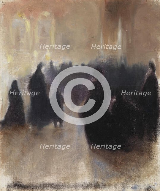 Interior of a Church in Paris, 1890-1895. Creator: Magnus Enckell.