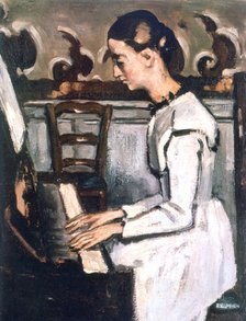 'Girl at the Piano, The Overture to Tannhauser', detail, 1868. Artist: Paul Cezanne
