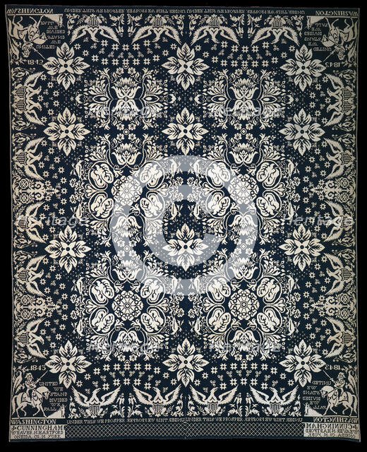 Coverlet, New York, 1843. Creator: James Cunningham.