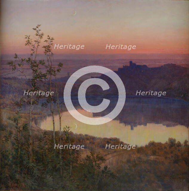 Speculum Dianae - Lake Nemi, 1909. Creator: Coleman, Enrico (1846-1911).