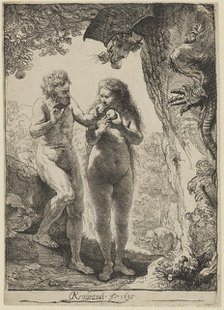 Adam and Eve in Paradise, 1638. Creator: Rembrandt Harmensz van Rijn.