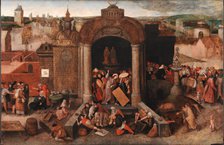 Christ Driving the Traders from the Temple;The Purification of the Temple, 1570-1670. Creators: Hieronymus Bosch, Pieter Bruegel the Elder.