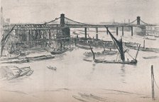 Old Hungerford Bridge, 1861, (1903). Artist: James Abbott McNeill Whistler