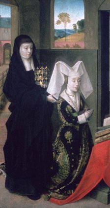 'Isabel of Portugal with St Elizabeth', 1457-1460. Artist: Petrus Christus