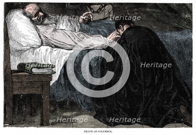 Death of Christopher Columbus, 1506, (1872).  Artist: Unknown.