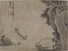 Shooting rapids under high cliffs, Possibly Yuan dynasty, (14th century?). Creator: Unknown.