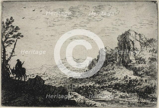Landscape with a Man on a Mule, 1640-46. Creator: Herman Saftleven the Younger.