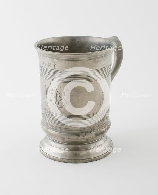 Pint Measure with Double C Handle, England, 19th century. Creator: Unknown.