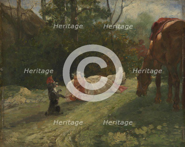 The Performing Dog, c. 1875. Artist: Brown, John Lewis (1829-1890)