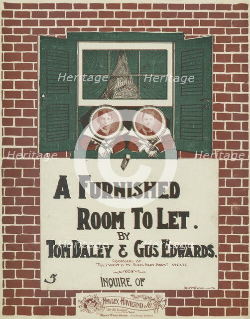 'A furnished room to let', 1900. Creator: Bert Cobb.