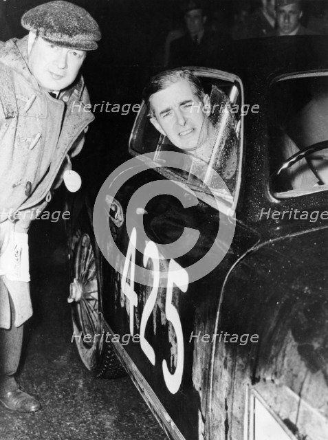 Tommy Wisdom, winner of the Grand Turismo Class of the Mille Miglia, 1951. Artist: Unknown