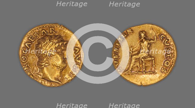 Aureus (Coin) Portraying Emperor Nero, December 67-December 68, issued by Nero. Creator: Unknown.