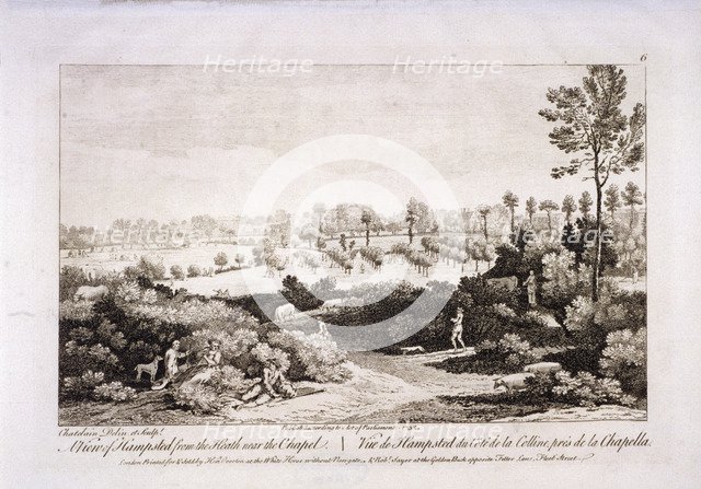 View of Hampstead Heath, Hampstead, London, 1752.  Artist: Francesco Bartolozzi