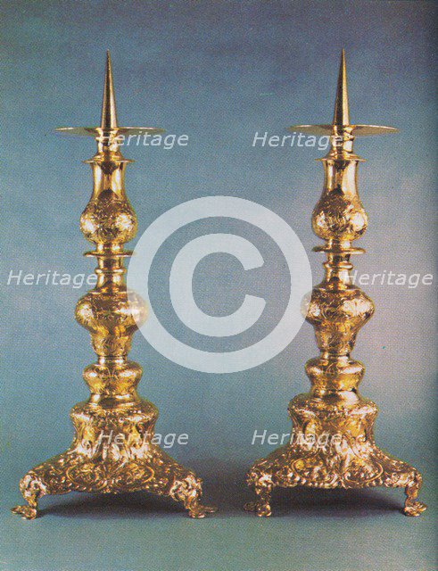 'Candlesticks, c.1662', 1953. Artist: Unknown.