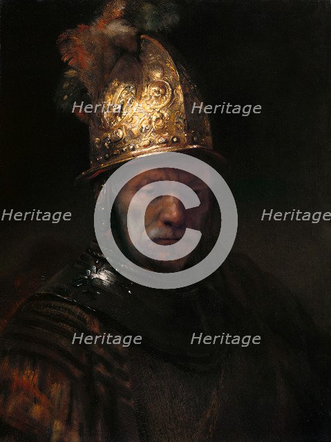 The Man with the Golden Helmet, c. 1650. Artist: Rembrandt van Rhijn, (School)  