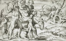 Drunken Silenus, c1547. Creator: Giulio Bonasone.
