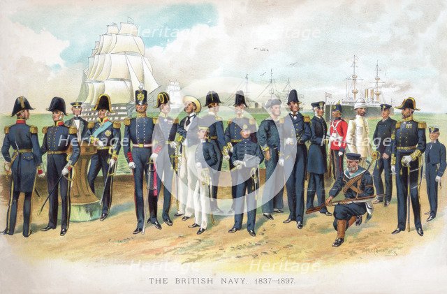 'The British Navy, 1837-1897', (early 20th century).Artist: TS Crowther