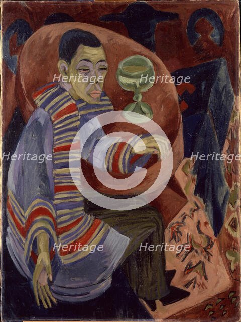 Self-portrait as a drinker, 1914. Creator: Kirchner; Ernst Ludwig (1880-1938).