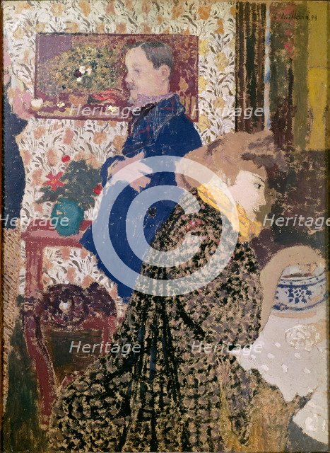 Vallotton and Misia in the Dining Room at Rue Saint-Florentin. Artist: Vuillard, Édouard (1868-1940)