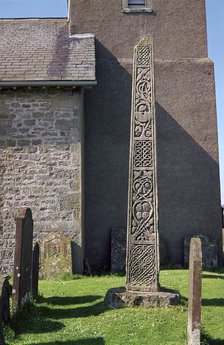 Bewcastle Anglo-Saxon Cross, 7th century. Artist: Unknown
