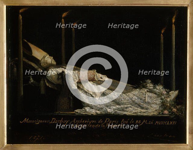 Monsignor Darboy (1813-1871), Archbishop of Paris, laid out after his death, 1871. Creator: Unknown.