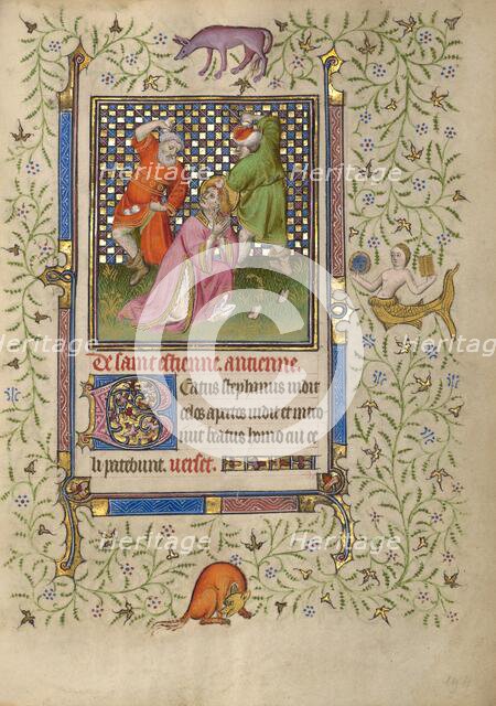 The Stoning of Saint Stephen; Book of Hours, about 1410. Creator: Unknown.